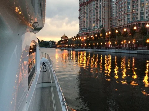 Yacht ride. View from yacht Stock Footage