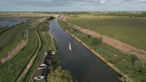 Yacht on River Stock Footage 262045472
