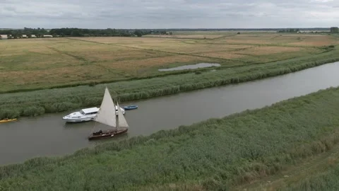 Yacht on River Stock Footage 272603489