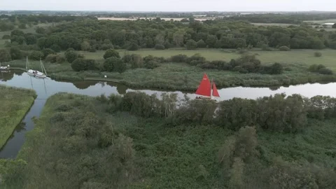 Yacht on River Stock Footage 272765943