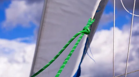 Yacht sail moving on wind Stock Footage 58950232
