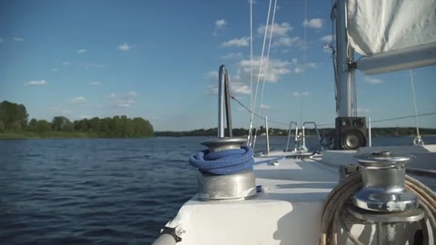 Yacht sailing against sunset Stock Footage