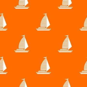 Yacht with sails pattern seamless Stock Illustration