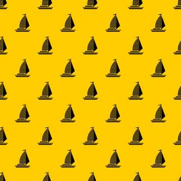 Yacht with sails pattern vector Stock Illustration