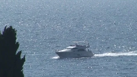 Yacht at Sea Stock Footage 1060468