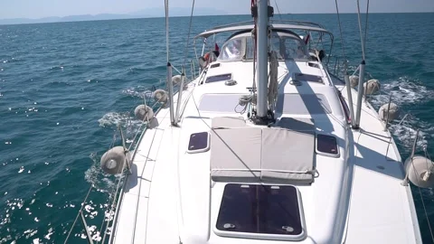 Yacht at sea Stock Footage