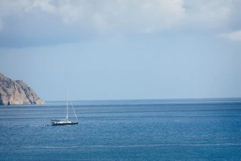 Yacht in the sea Stock Photos