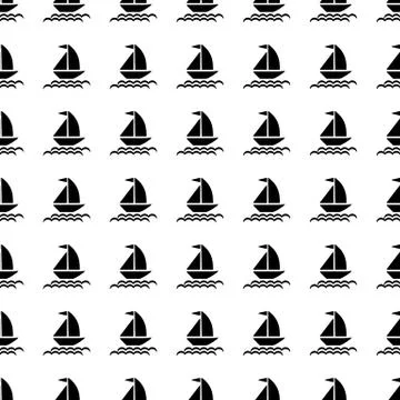 Yacht seamless pattern. Vector Stock Illustration