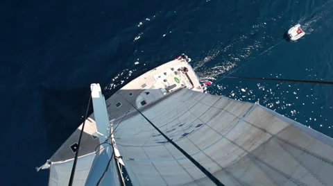 Yacht from the sky Stock Footage 30450838