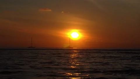 Yacht At Sunset (5) Stock Footage 170013109