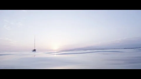 Yacht at sunset Stock Footage 73525274