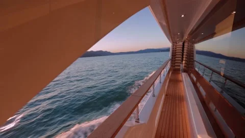 Yacht at the sunset Stock Footage 147364723