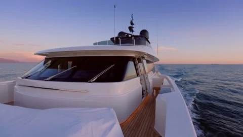 Yacht at the sunset Stock Footage 147364762