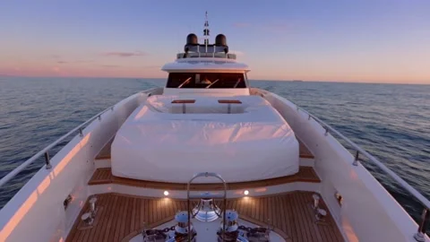 Yacht at the sunset Stock Footage 147364774