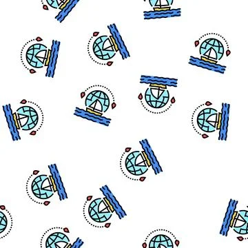Yacht tourism vector seamless pattern Illustrazione stock