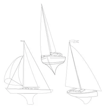 Yacht vector illustration Stock Illustration