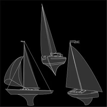 Yacht vector illustration Stock Illustration