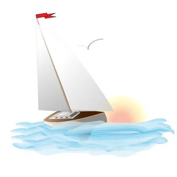 Yacht vector illustration Stock Illustration