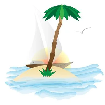 Yacht vector illustration Stock Illustration
