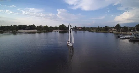 Yacht. View from a drone Stock Footage