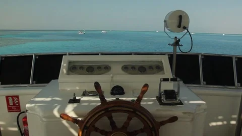 Yacht view from wheel deck Stock Footage 70789375