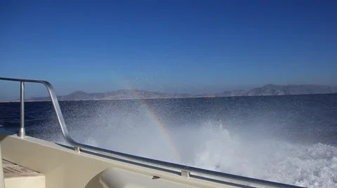 Yacht wave rainbow Stock Footage 49071221