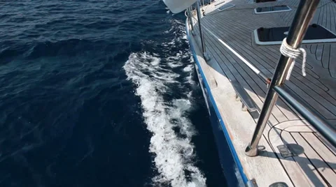 Yacht waves Stock Footage 30451000