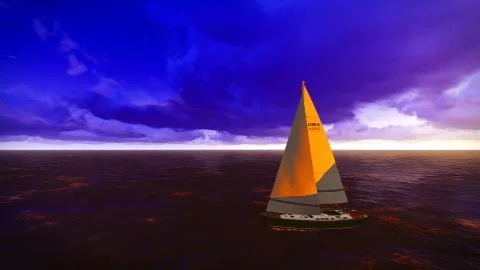 Yachting along  shore Illustrazione stock