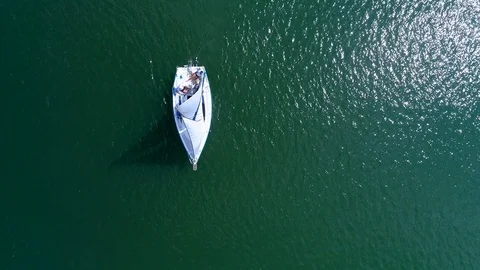 Yachting boat - camera going down Stock Footage 99616264