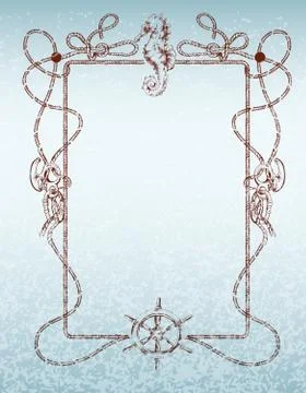 Yachting rope frame Illustrazione stock