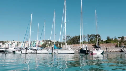 Yachts in Albufeira Marina, Portugal Stock Footage 168564293