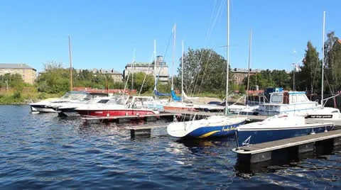 Yachts anchored Stock Footage 11517761