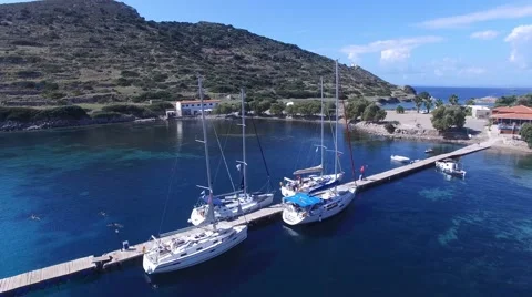 Yachts are berthed Stock Footage 56240370