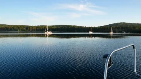 Yachts are floating on the water. Video stock 134865017