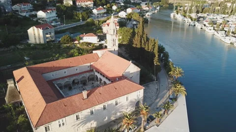Yachts in the background of the landscape. Stock Footage 164336605