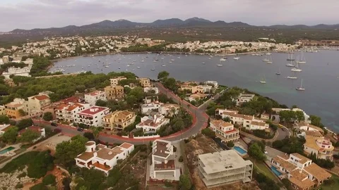Yachts in the bay Stock Footage 71259489