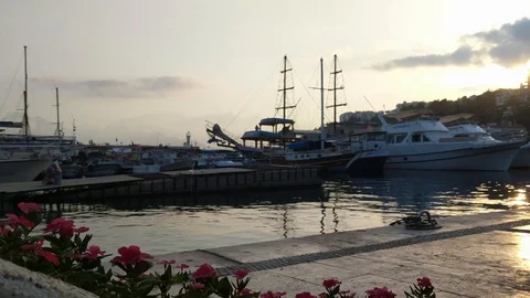 Yachts in the bay 스톡 동영상 92760374