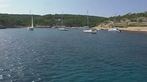  Yachts in a bay - ntsc Stock Footage 8835352