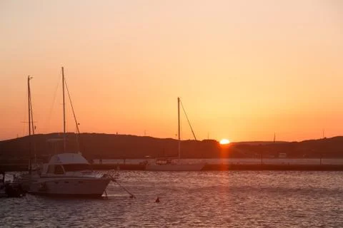 Yachts in the bay Stock Photos
