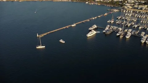 Yachts berthing marina Stock Footage 164003788