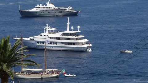 Yachts in Capri Stock Footage 74477076