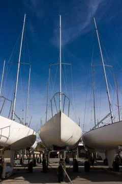 Yachts in Dry-Dock Stock Photos