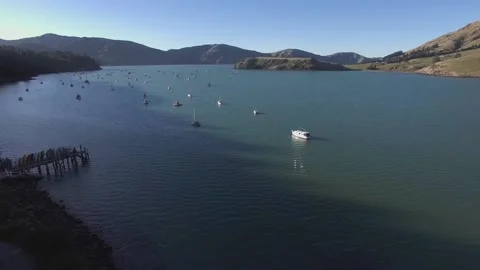 Yachts in the harbor Stock Footage 93685428