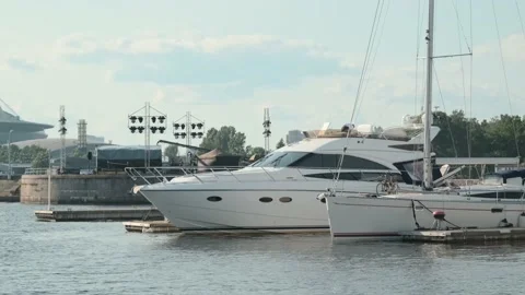 Yachts in the harbor Video stock 133835855