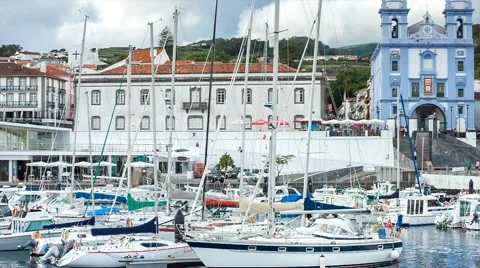 Yachts in the harbor in the harbor, Magic Lantern RAW video Stock Footage 42577892