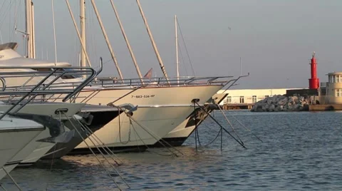 Yachts in harbour Stock Footage 7764471