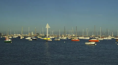 Yachts in the Harbour Stock Footage 44793505
