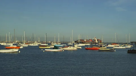 Yachts in the Harbour Stock Footage 44793782