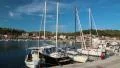 Yachts in harbour in Nea Skioni village, Greece HD Footage