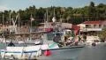 Yachts in harbour in Nea Skioni village, Greece HD Footage